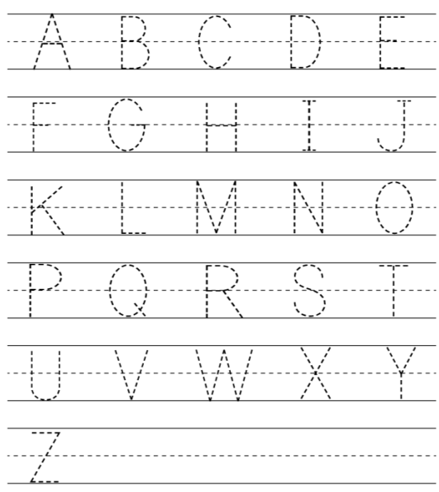 This is a handwriting practice worksheet for uppercase letters ...